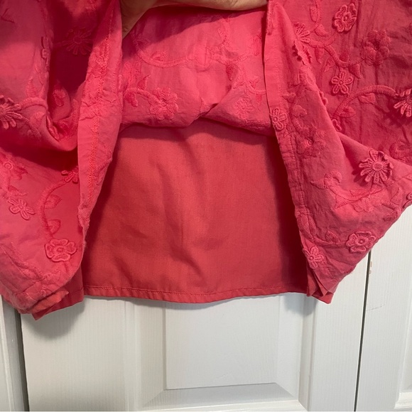 Jude Connally Coral Pink Floral Embroidered Shift Dress Size Small - Picture 7 of 9